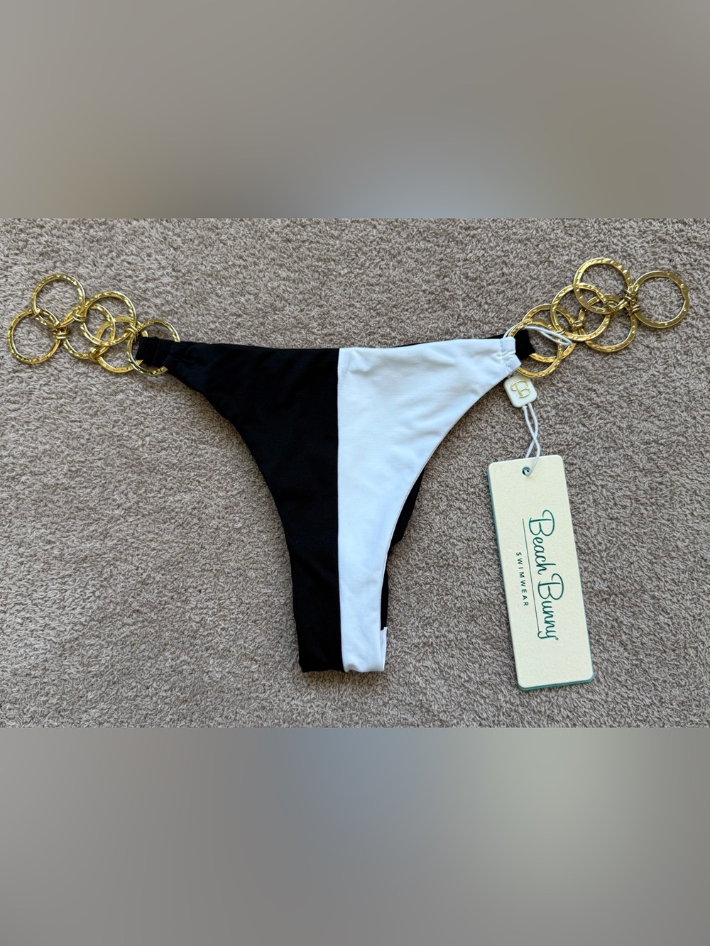 Beach Bunny - LEXI TANGO SWIM BOTTOM - BLACK WHITE